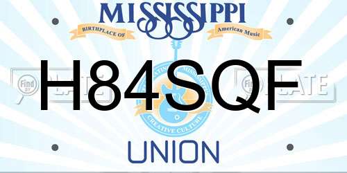 H84SQF Mississippi License Plate