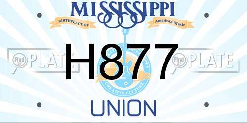 H877 Mississippi License Plate