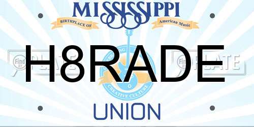 H8RADE Mississippi License Plate