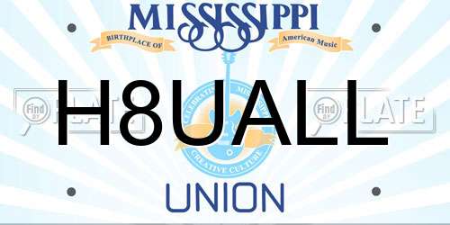 H8UALL Mississippi License Plate