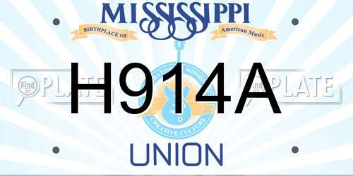 H914A Mississippi License Plate
