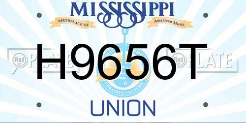 H9656T Mississippi License Plate