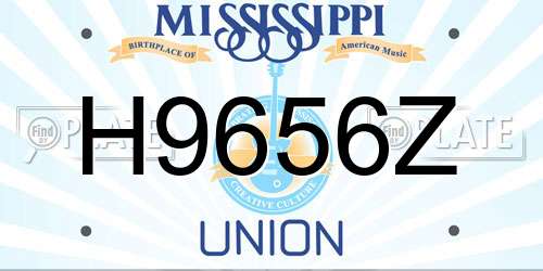 H9656Z Mississippi License Plate