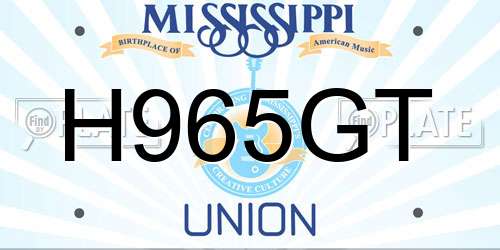 H965GT Mississippi License Plate