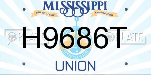 H9686T Mississippi License Plate