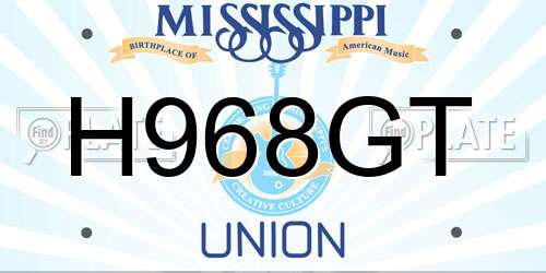 H968GT Mississippi License Plate