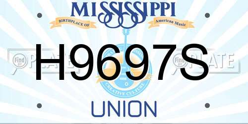 H9697S Mississippi License Plate