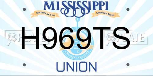 H969TS Mississippi License Plate