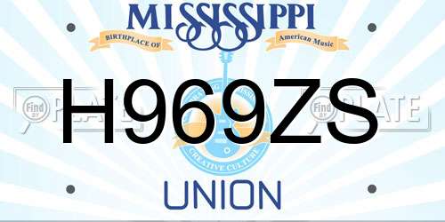 H969ZS Mississippi License Plate