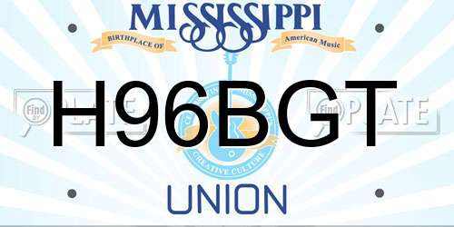 H96BGT Mississippi License Plate