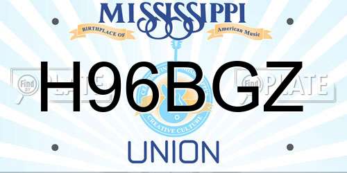 H96BGZ Mississippi License Plate