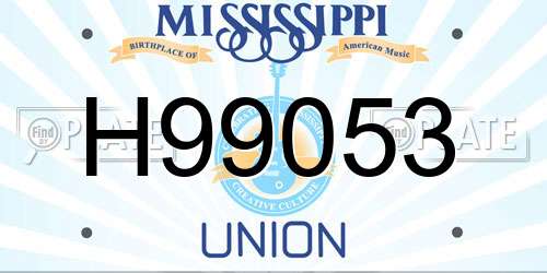 H99053 Mississippi License Plate