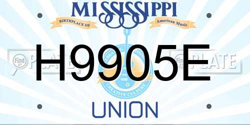 H9905E Mississippi License Plate