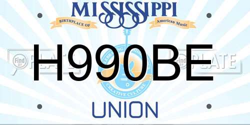 H990BE Mississippi License Plate
