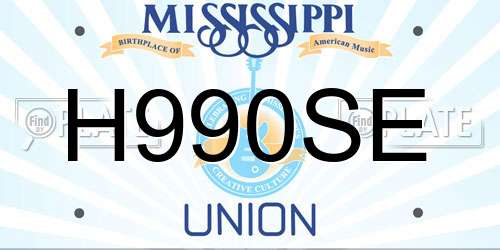 H990SE Mississippi License Plate