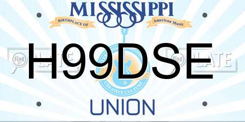 H99DSE Mississippi License Plate