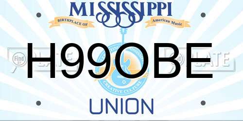 H99OBE Mississippi License Plate