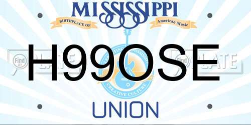H99OSE Mississippi License Plate