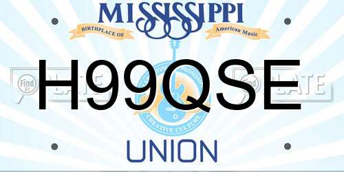 H99QSE Mississippi License Plate