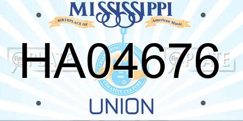 HA04676 Mississippi License Plate