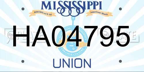 HA04795 Mississippi License Plate