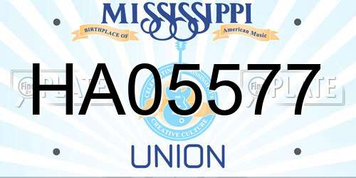 HA05577 Mississippi License Plate