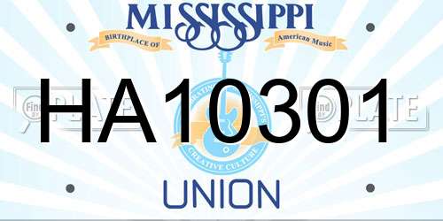 HA10301 Mississippi License Plate