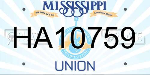 HA10759 Mississippi License Plate