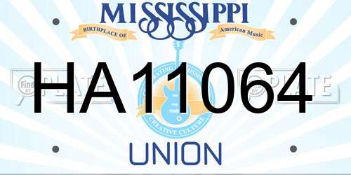 HA11064 Mississippi License Plate