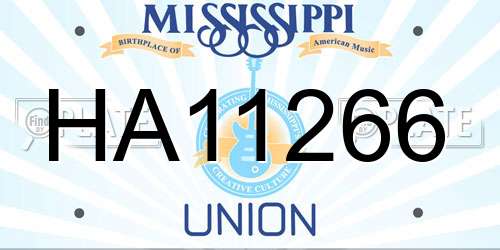 HA11266 Mississippi License Plate