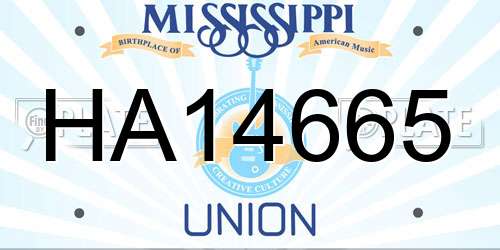 HA14665 Mississippi License Plate