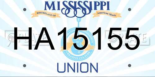 HA15155 Mississippi License Plate