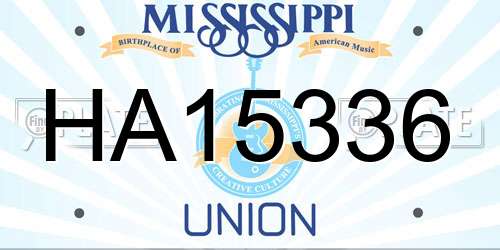 HA15336 Mississippi License Plate