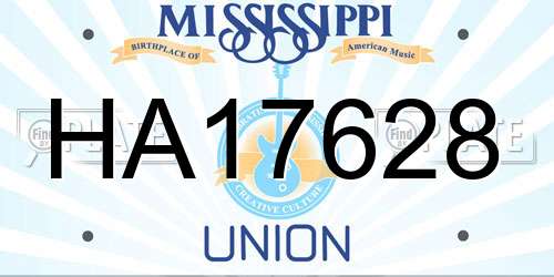 HA17628 Mississippi License Plate