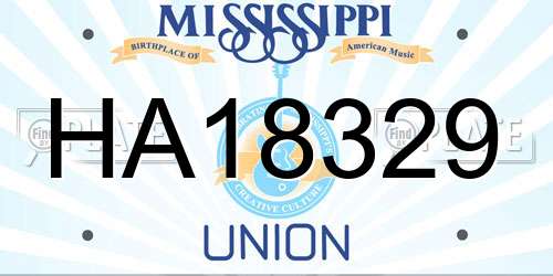 HA18329 Mississippi License Plate