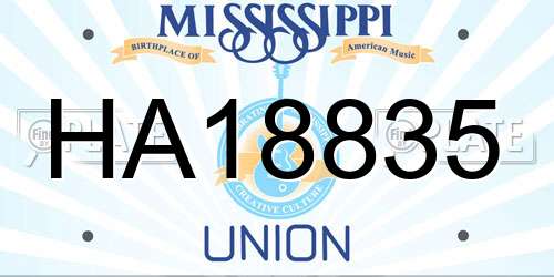 HA18835 Mississippi License Plate