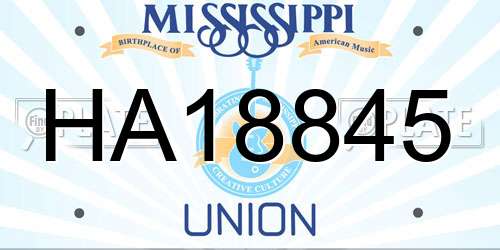 HA18845 Mississippi License Plate