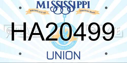 HA20499 Mississippi License Plate