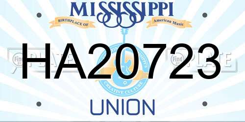 HA20723 Mississippi License Plate
