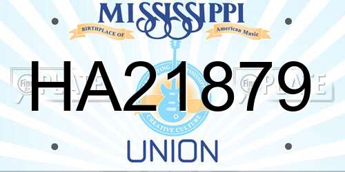 HA21879 Mississippi License Plate