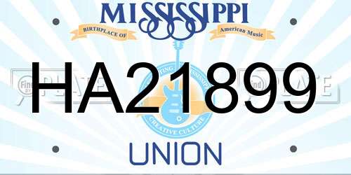 HA21899 Mississippi License Plate