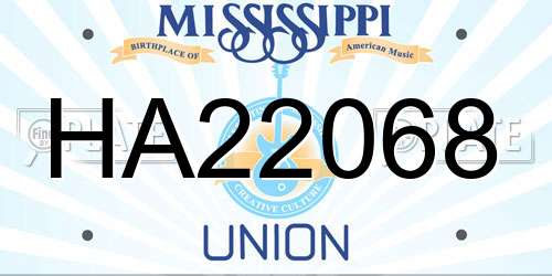 HA22068 Mississippi License Plate