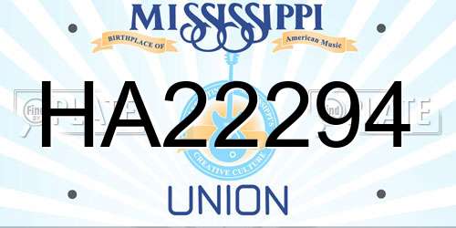 HA22294 Mississippi License Plate