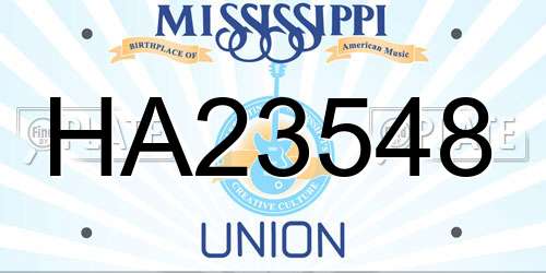 HA23548 Mississippi License Plate