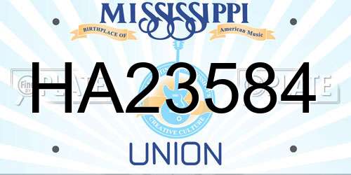HA23584 Mississippi License Plate