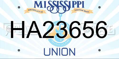 HA23656 Mississippi License Plate
