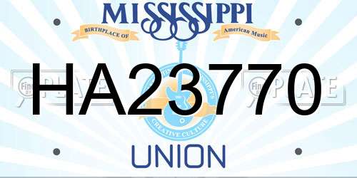 HA23770 Mississippi License Plate