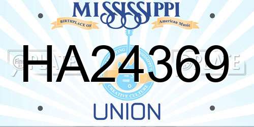 HA24369 Mississippi License Plate