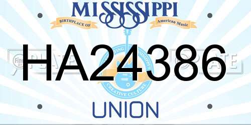 HA24386 Mississippi License Plate