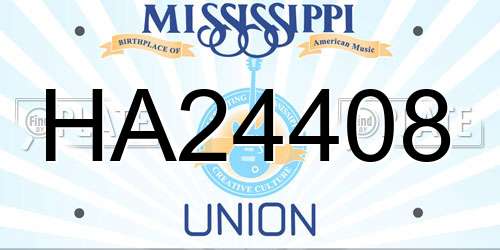 HA24408 Mississippi License Plate